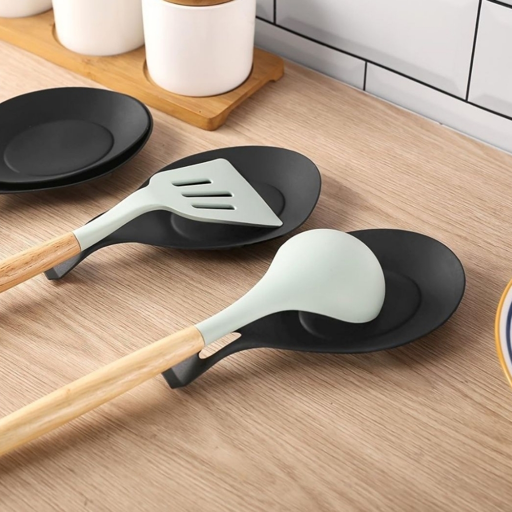 👣4/$20. Heat-Resistant Silicone Spoon Shaped Pads and/or Fruit Plates. 5 Pcs. - Picture 3 of 10